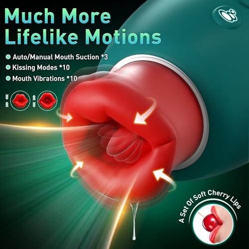 Lurevibe 4 IN 1 Rose Sex Toy Adult Toys Licking Vibrater with 10 Mouth Kissing Vibrations - Lurevibe