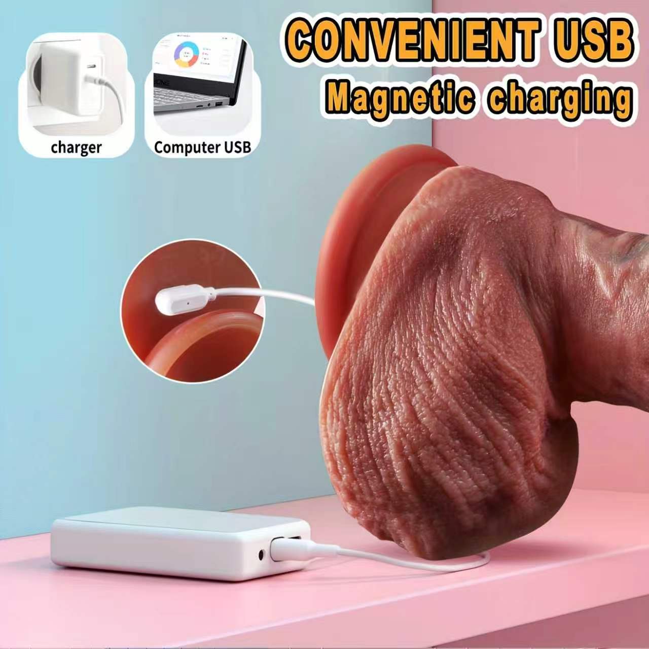 Lurevibe - 9 vibrierende 3 Teleskopschwingen, realistischer Dildovibrator, 8,86 Zoll 