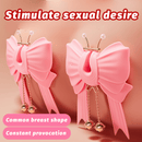 Pink Bowknot Vibrating Nipple Clamps App Control - Lurevibe