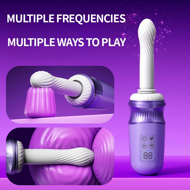 Pure Moon 7 Thrusting Heating Dildo Machine G Spot Vibrator With APP Control - Lurevibe