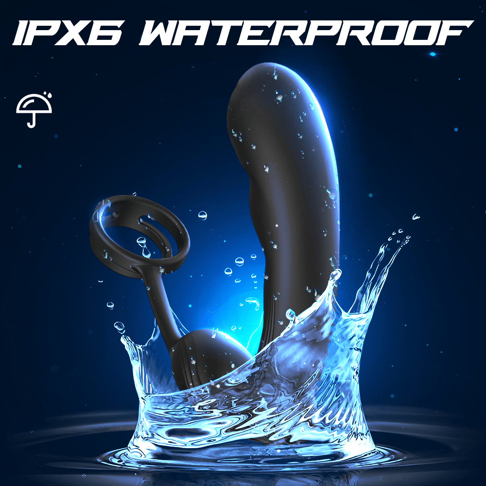 9 Speed Vibrating Prostate Massager Delayed Ejaculation Ring Anal Plug Vibrator With Remote Control - Lurevibe