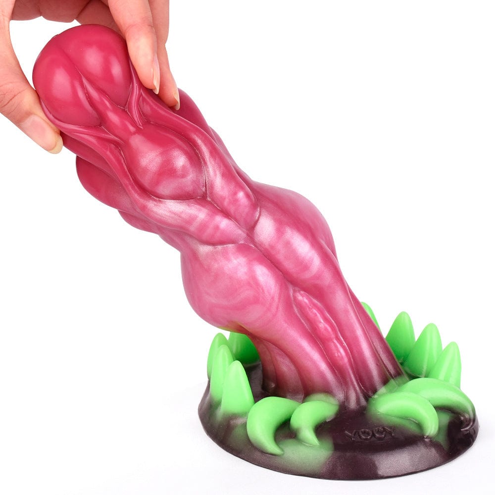 Surreal Realistic Wolf Teeth Luminous Silicone Dildo With Suction Cup - Lurevibe