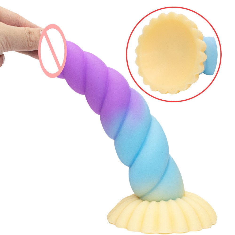 Colorful Braid Dildo Vibrator Liquid Silicone Anal Plug - Lurevibe