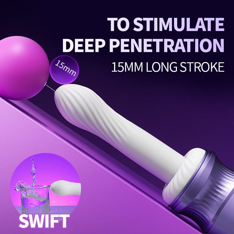 Pure Moon 7 Thrusting Heating Dildo Machine G Spot Vibrator With APP Control - Lurevibe