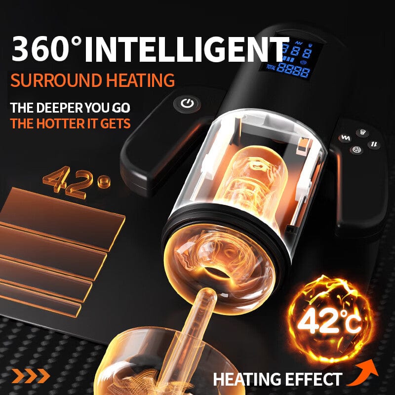 Lurevibe Telescopic Sucking Vibrating Heating Masturbation Cup - Lurevibe