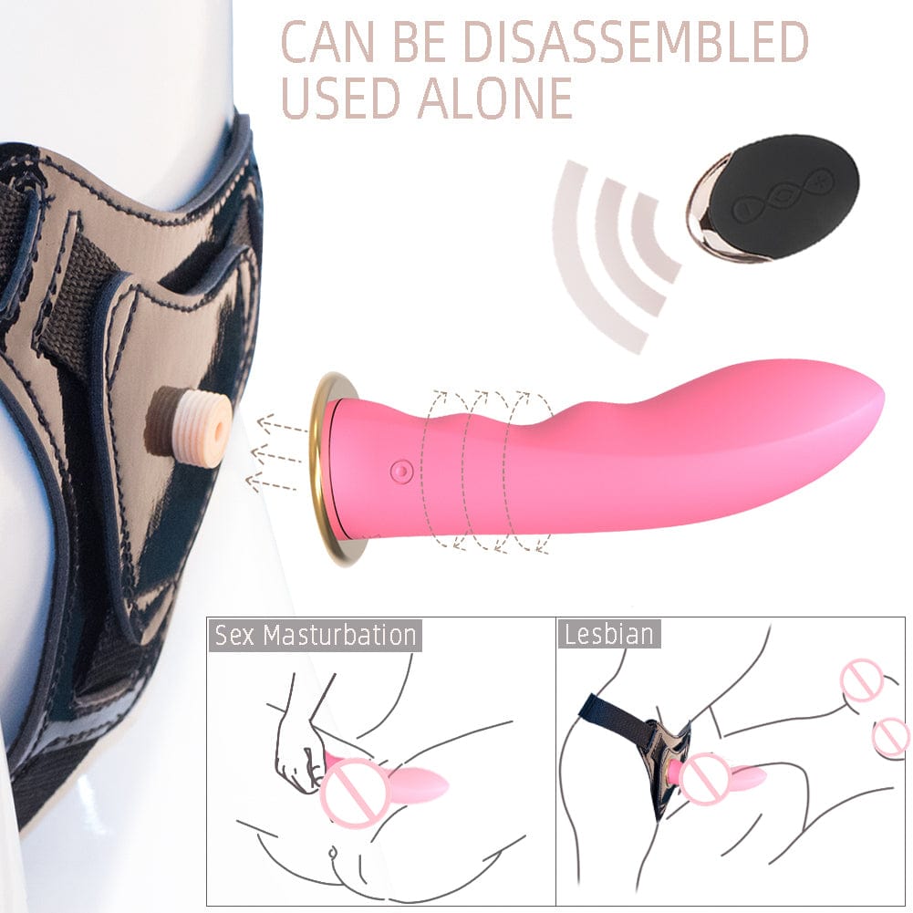 Wireless Remote USB Rechargeable Strap On Dildo - Lurevibe