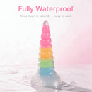 Rainbow Unicorn Spiral Tiered Liquid Silicone Dildo