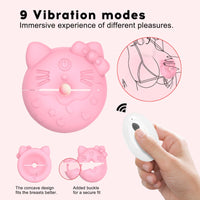 Kitty Cat Nipple Clamp Vibrators Breast Massager with Remote Control - Lurevibe
