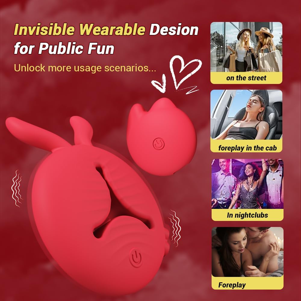 Rabbit Vibrating Nipple Clamps BDSM Toy with APP & Remote Control - Lurevibe
