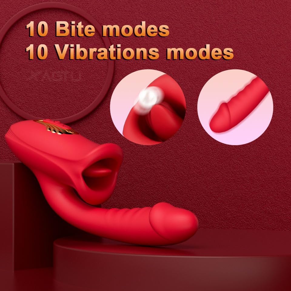 Lurevibe - Rose Muncher Bite Vibrator G Spot Clitoris Stimulator - Lurevibe