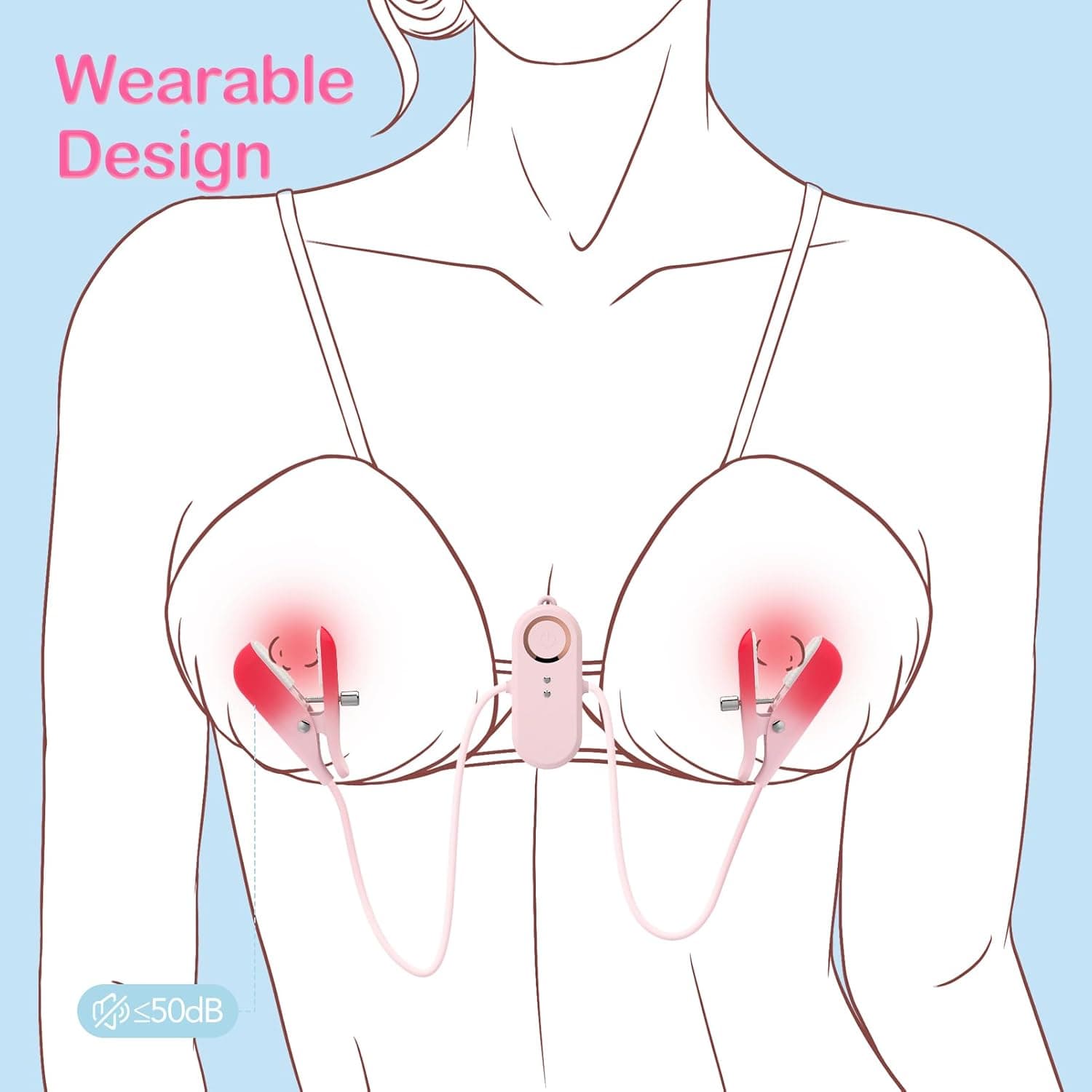 2 In 1 Wearable Nipple Clitoral Clamps Stimulation Vibrator For Women - Lurevibe