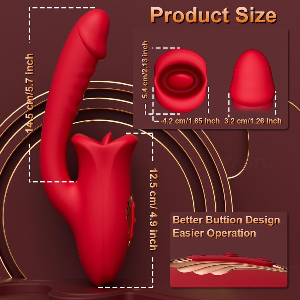 Lurevibe - Rose Muncher Bite Vibrator G Spot Clitoris Stimulator - Lurevibe
