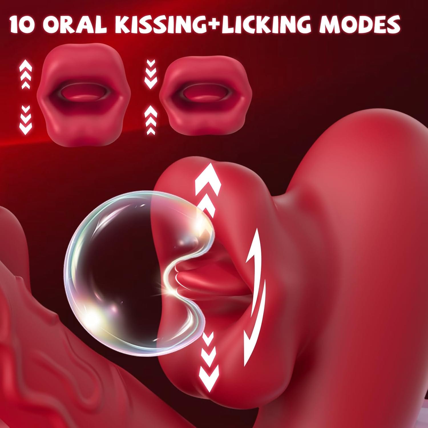 Rose Muncher 3-in-1 G Spot Vibrator Dildo with 10 Flapping & Vibrating & Licking Biting Modes - Lurevibe