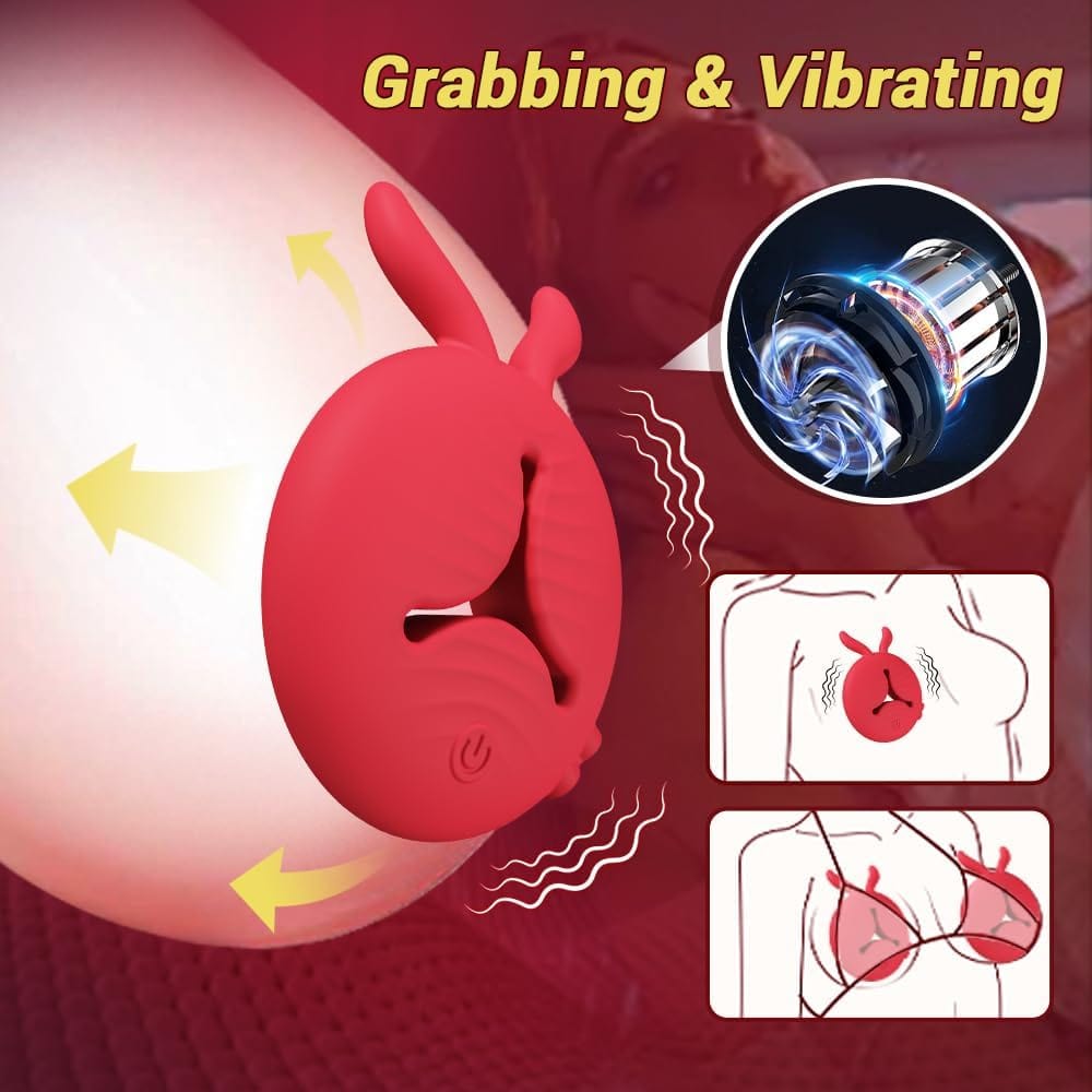 Rabbit Vibrating Nipple Clamps BDSM Toy with APP & Remote Control - Lurevibe