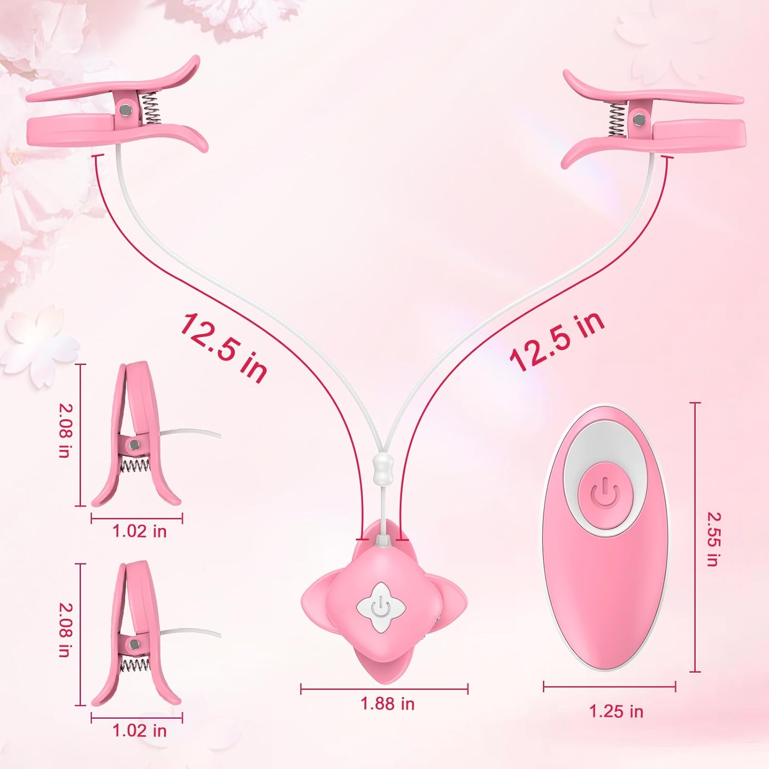Vibrating Nipple Clamps SM Nipple Stimulation With Remote Control