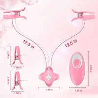 Vibrating Nipple Clamps SM Nipple Stimulation With Remote Control - Lurevibe