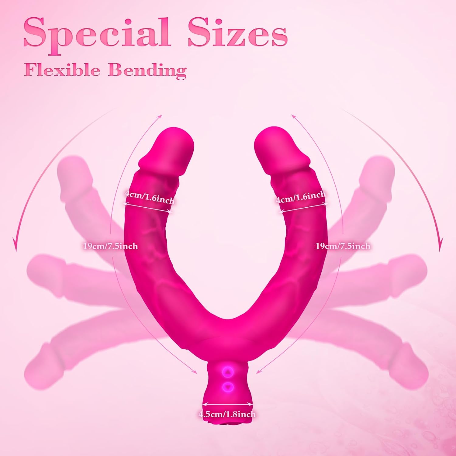 Double Ended Vibrating Rose Dildo Anal Dildo with 10 Vibrating Modes - Lurevibe