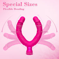 Double Ended Vibrating Rose Dildo Anal Dildo with 10 Vibrating Modes - Lurevibe