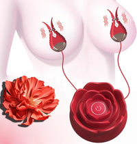 Rose-shaped 10 Vibration Nipple Clamps Set