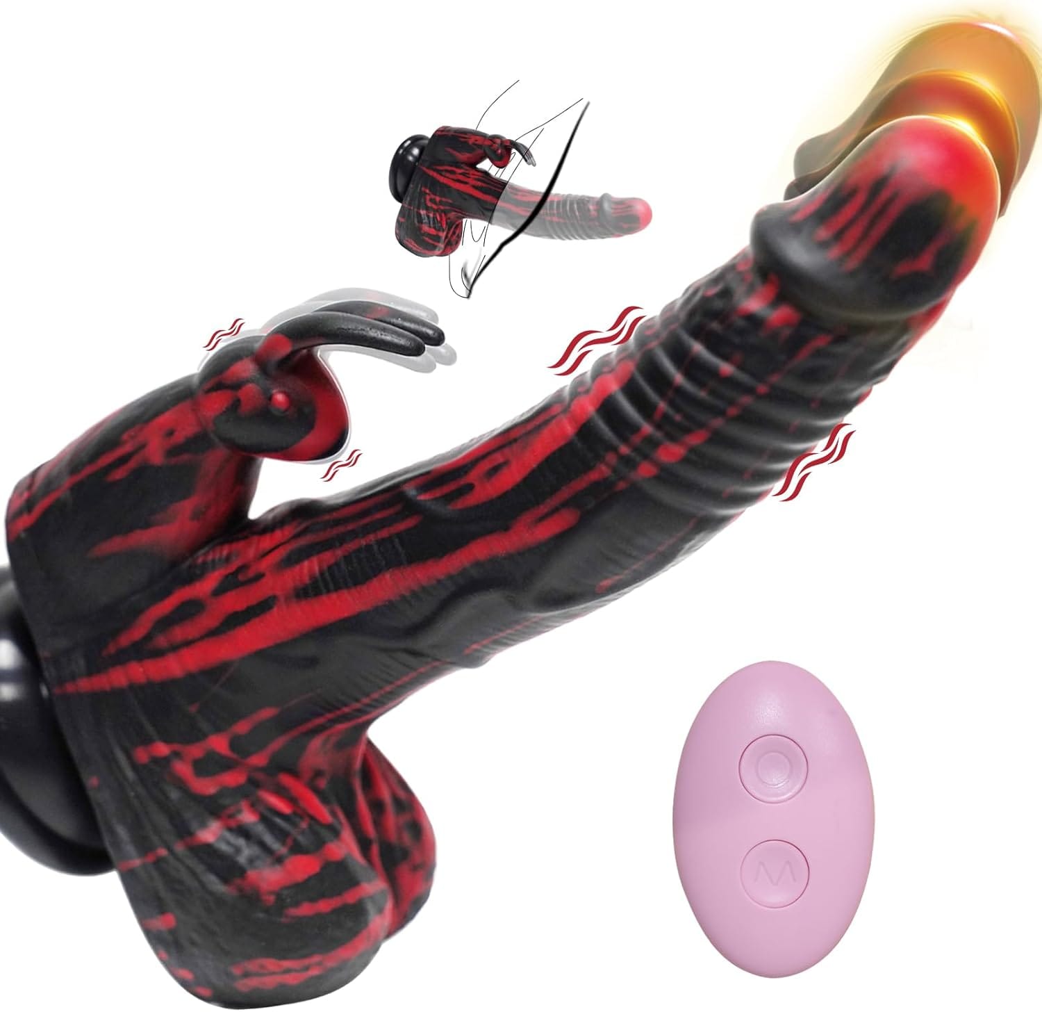 8.26In Rabbit Thrusting Rotation Realistic Dildo Clit G-Spot Vibrator - Lurevibe