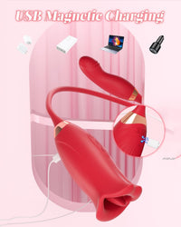 Lurevibe -Rose Muncher Powerful Sucking Vibrator Dildo Women's Tongue Licking - Lurevibe