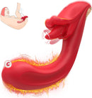 Angel Kiss 4 In 1 Rotating Tongue Licking Vibrating G-Spot Dildo Vibrator - Lurevibe