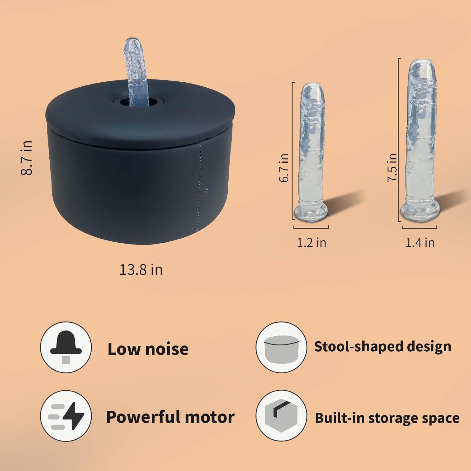 Black Stool Thrusting Sex Machine With Remote Control - Lurevibe