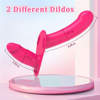 Lesbian Strap-on Dildo Vibrator Double-ended Dildo with Remote Control - Lurevibe