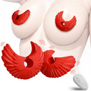 BDSM Angel Wings Vibrating Nipple Clamps with Remote Control - Lurevibe