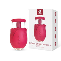 Vortex - Purple Rose Sucking Licking Vibrator With Detachable Cup - Lurevibe