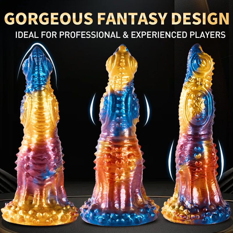 Colorful Golden Phoenix Electric Telescopic Vibrating Dildo With Remote Control - Lurevibe
