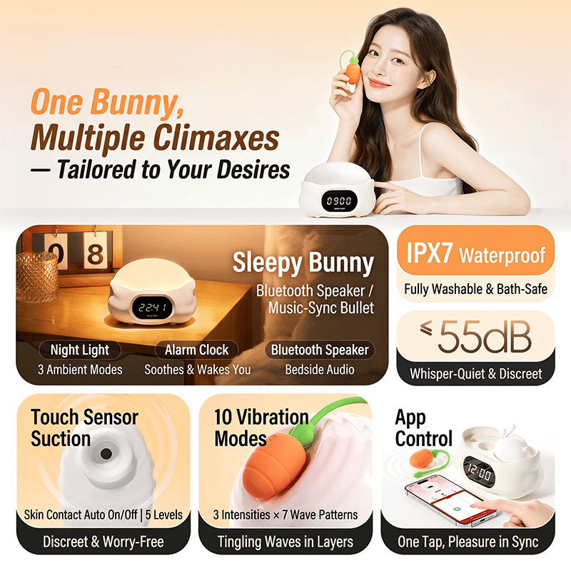 KISSTOY Sleepy Bunny Dual-Play Suction & Vibrating Egg Set - Lurevibe