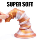 AIMITEX Gold Silicone Screw Super Thick Penis Butt Plug Anal Sex Toy - Lurevibe