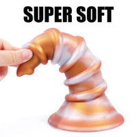 AIMITEX Gold Silicone Screw Super Thick Penis Butt Plug Anal Sex Toy - Lurevibe