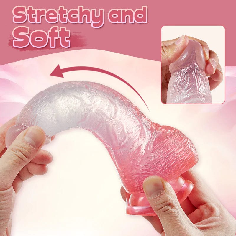 Crystal Jelly Dildo With Strong Suction Cup Huge Dildo 8 Inch - Lurevibe
