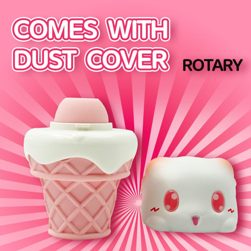 Peachy Bunny Ice Cream Cone Clitoral Suction Heating Vibrator - Lurevibe