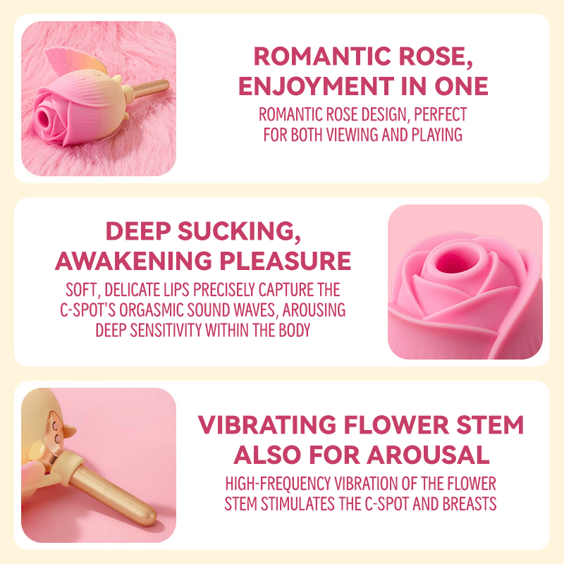 Rose Hand-Held Sucking Vibrating Vibrator - Lurevibe