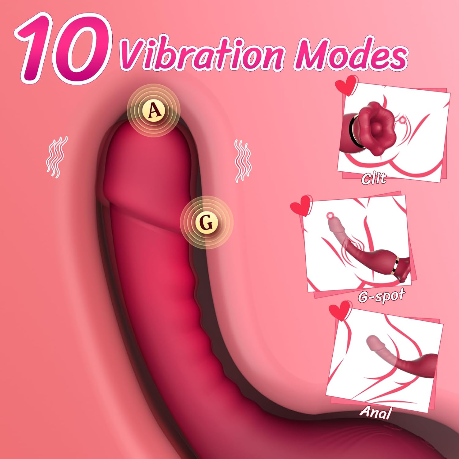 Big Mouth rotating tongue suction Vibrator G Spot Dildo Sex Toys for Women - Lurevibe