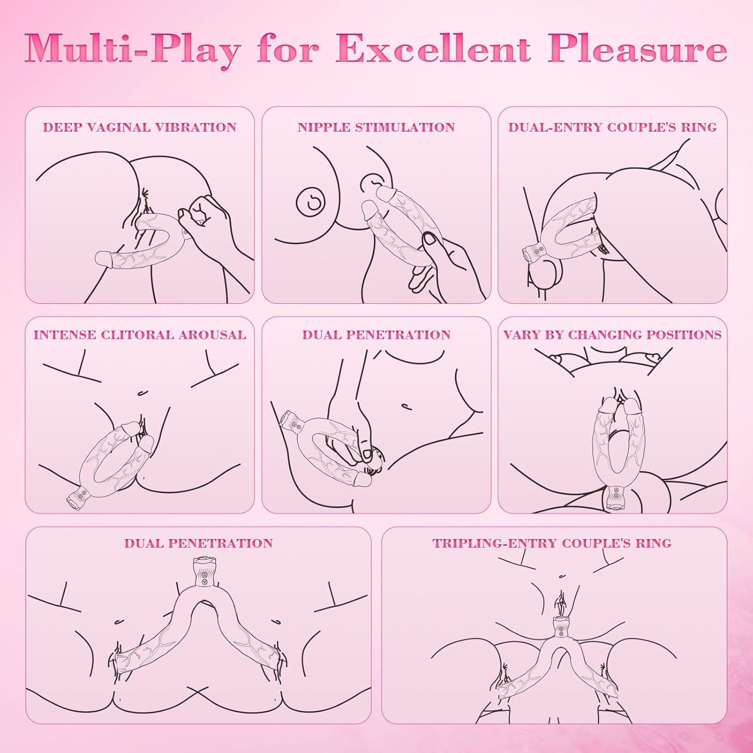 Double Ended Vibrating Rose Dildo Anal Dildo with 10 Vibrating Modes - Lurevibe