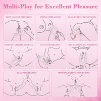 Double Ended Vibrating Rose Dildo Anal Dildo with 10 Vibrating Modes - Lurevibe