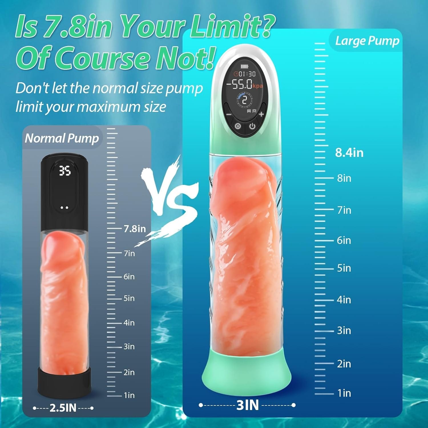 Penis Enlargement Extend Pump Water Massage Cup For Male Masturbation - Lurevibe