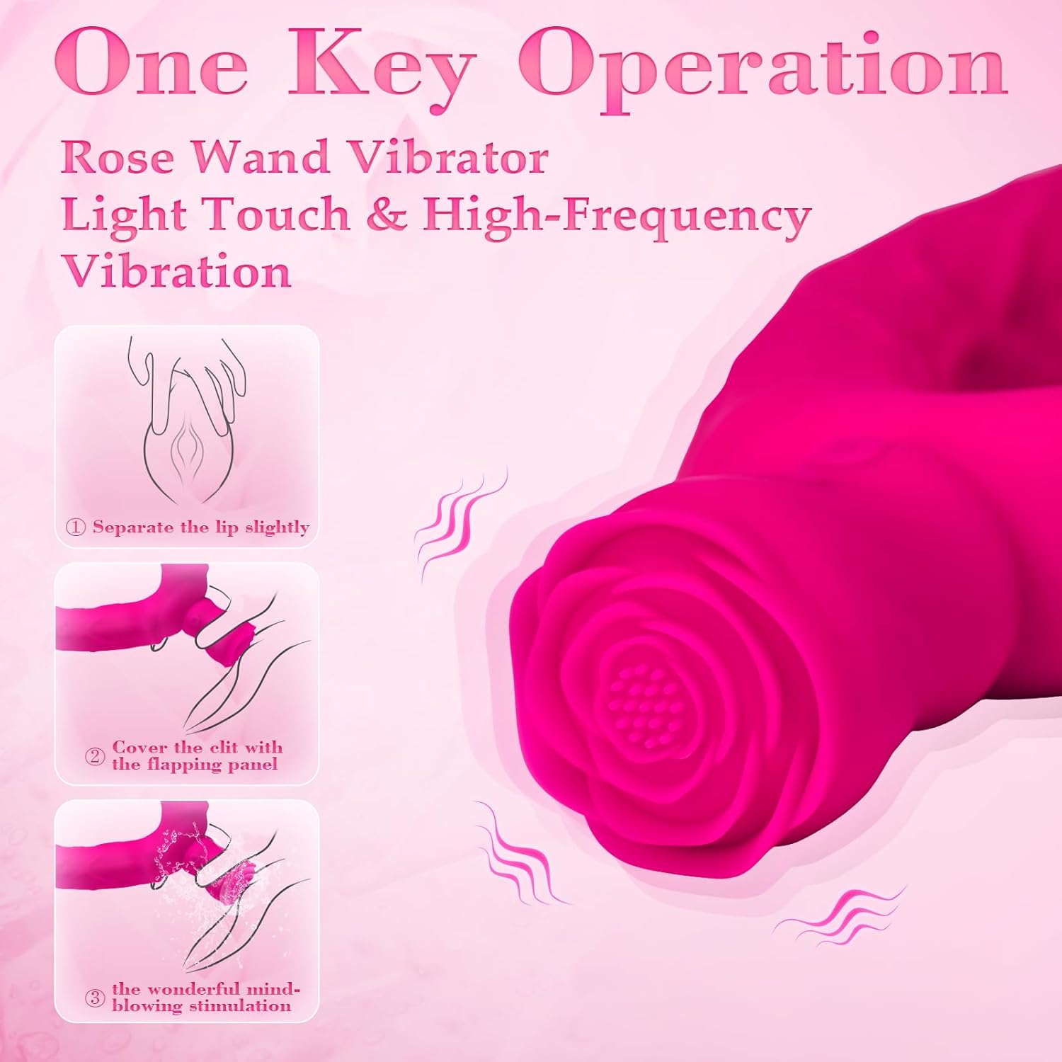 Double Ended Vibrating Rose Dildo Anal Dildo with 10 Vibrating Modes - Lurevibe