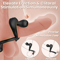 Vibrating Dual Cock Ring with Adjustable Beads - Lurevibe