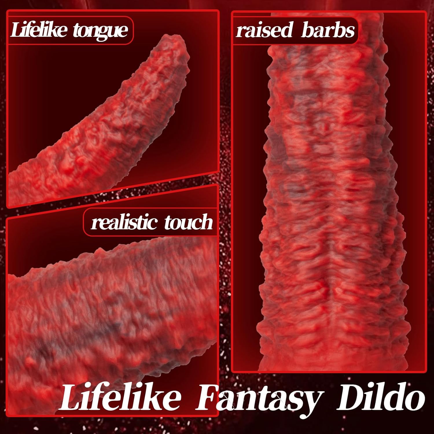 9.5-inch Realistic Monster Tongue Thrusting Dildo Vibrator With Remote Control - Lurevibe