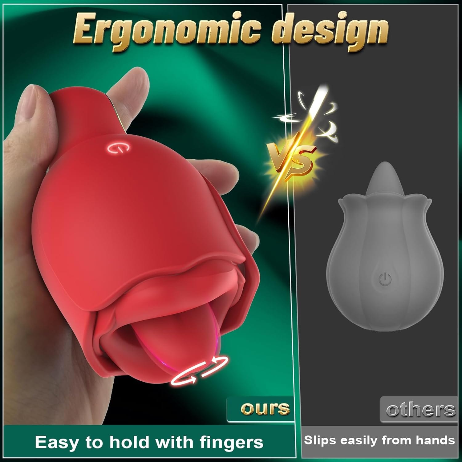 Rose Sex Toy with 360° Rotated Licking Tongue Mouth - Lurevibe