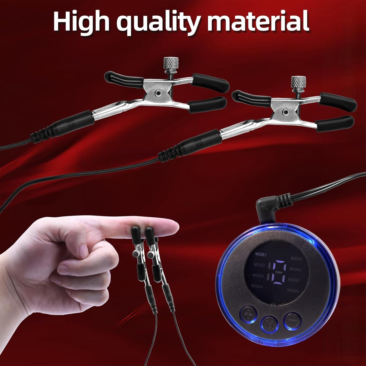 BDSM Electric Shock Nipple Clitoral Clip Chain