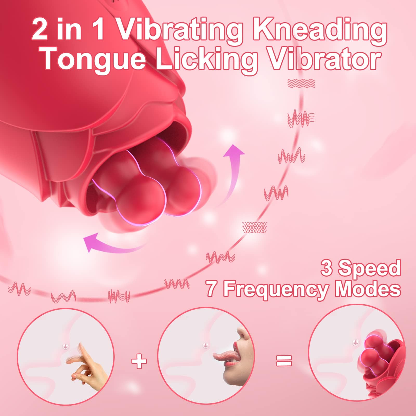 Lurevibe - Rose Juliet - Double Tongue Lick Shaker clitoral nipple orgasmic sex toy - Lurevibe