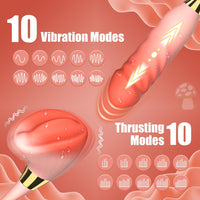 Mushroom 2 Pro Clit Nipple Vibration G Spot Thrusting Vibrator - Lurevibe