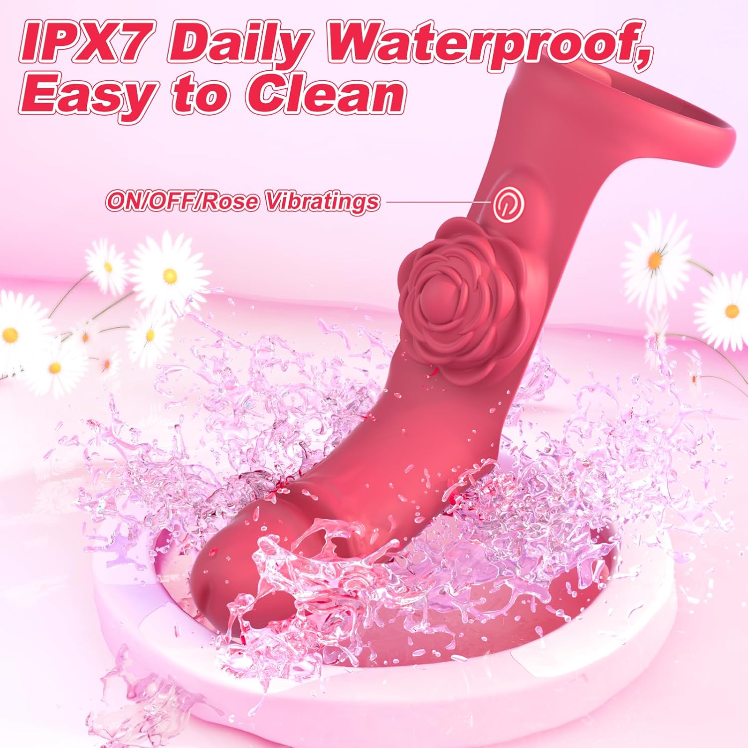 Rose Finger Vibrator 2 in 1 Finger Vibrator 9 Modes G - Spot Stimulation Waterproof - Lurevibe