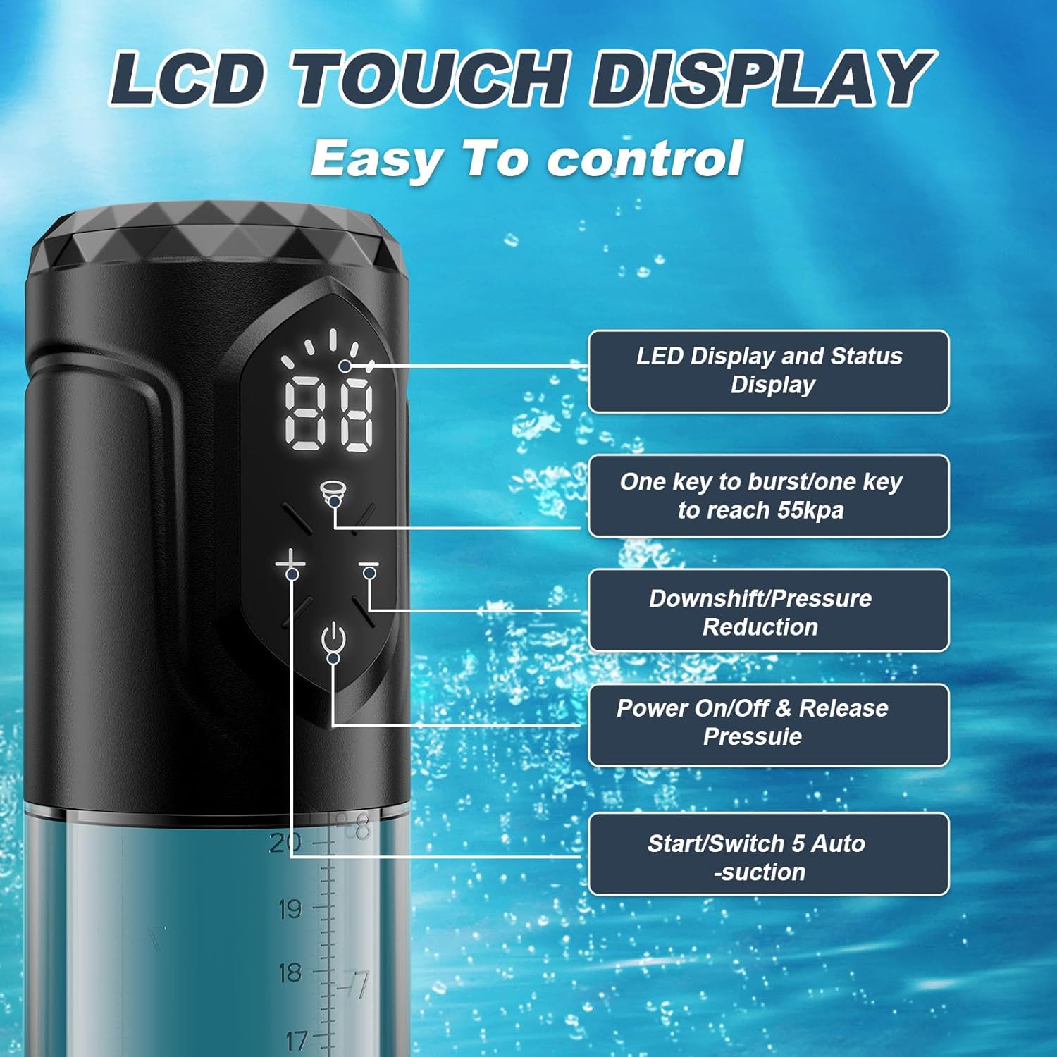 5 Suction 5 Pressure Penis Pump Male Sex Stroker